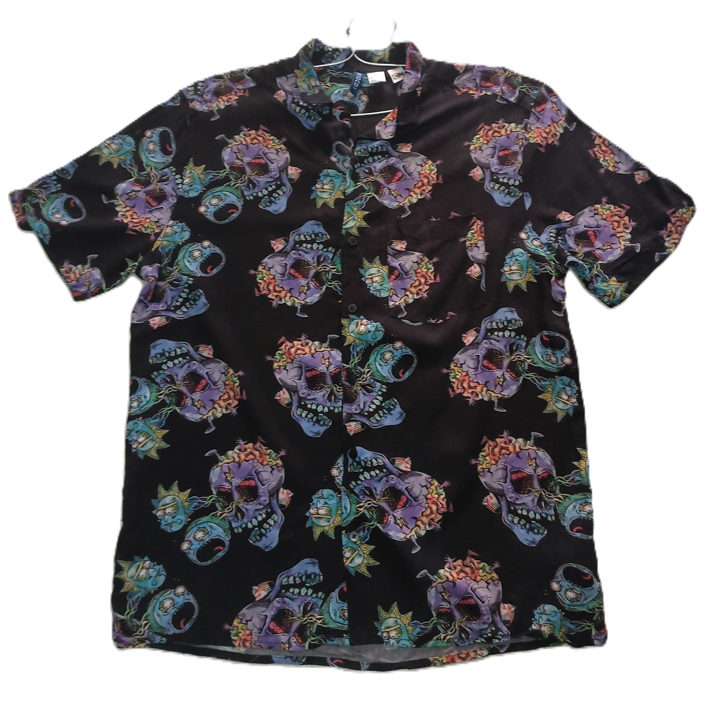 Rick & Morty Skull All-Over Print Short Sleeve Shirt