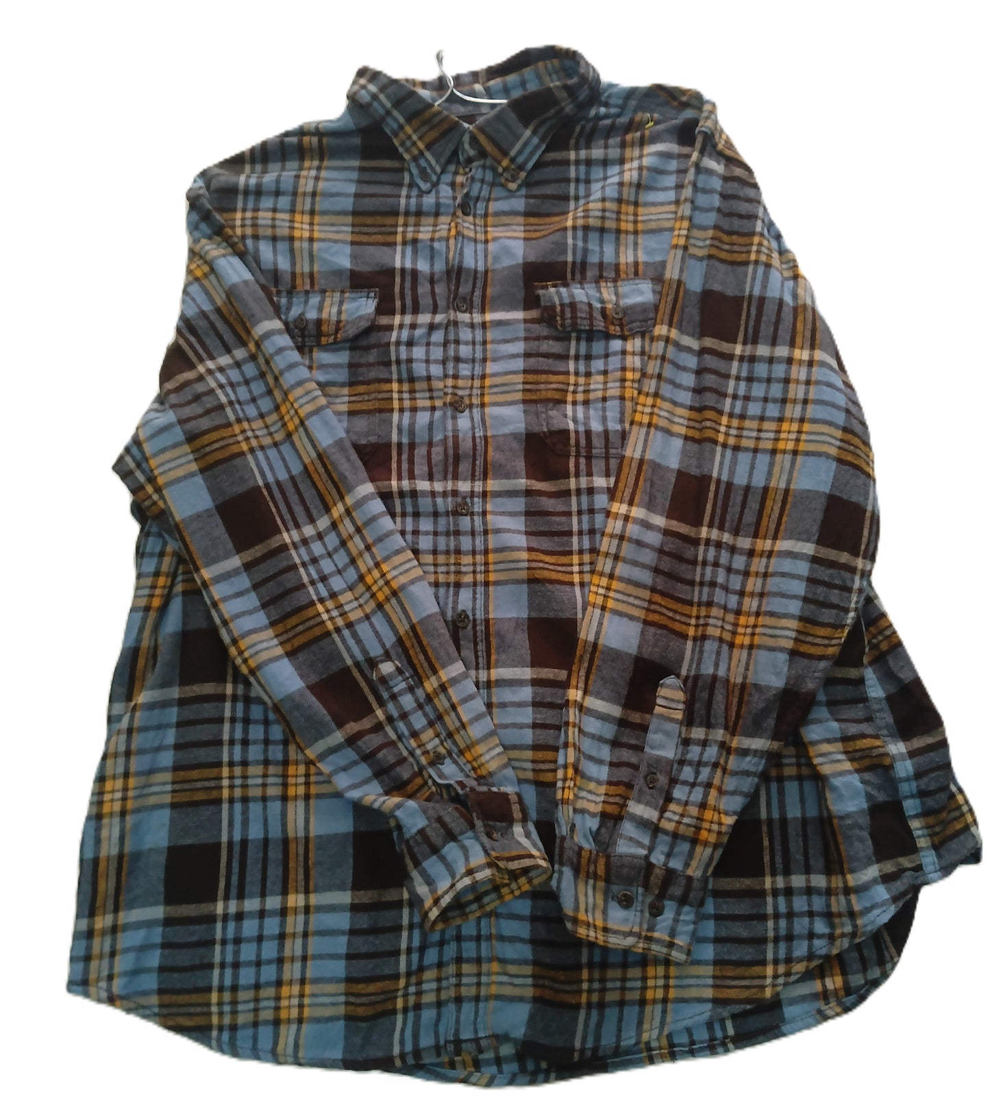 Blue Amber Plaid Flannel Overshirt