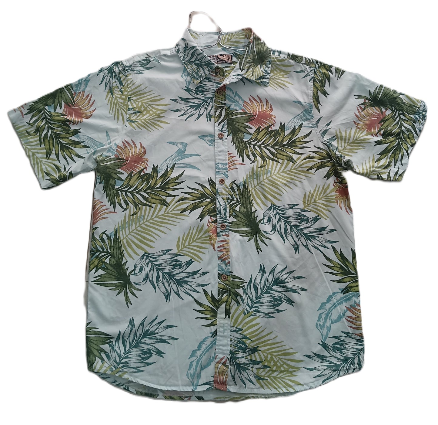 Ice Blue Palm Leaf Shirt