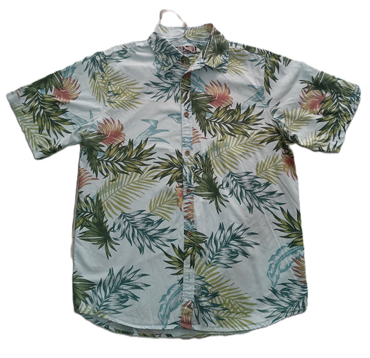 Ice Blue Palm Leaf Shirt