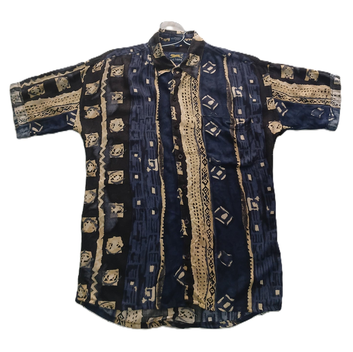 Navy Gold Tribal Stripe Shirt