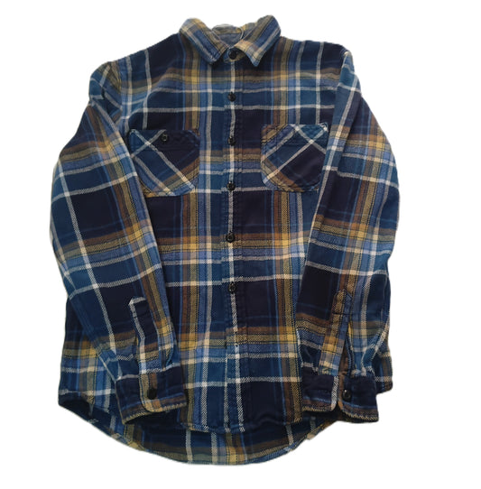 Navy Plaid Flannel Overshirt