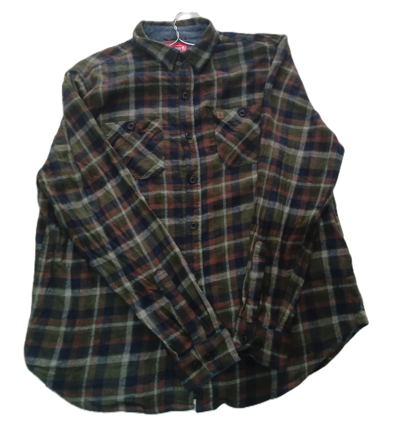 Olive Rust Plaid Flannel Overshirt