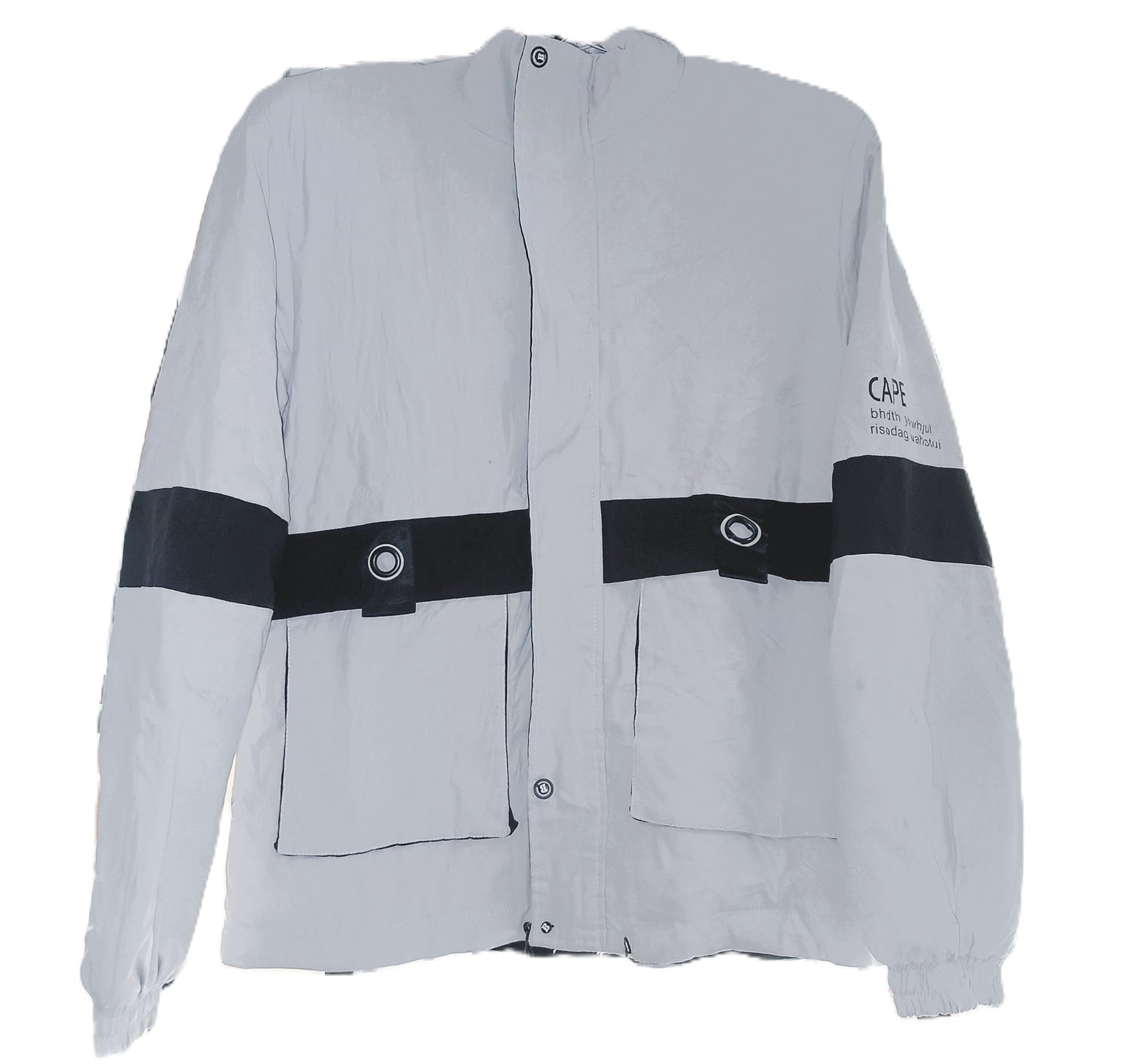 CAPE White Utility Jacket with Black Stripe