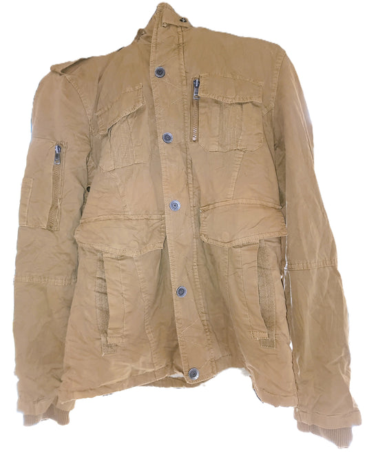 Khaki Multi-Pocket Military Field Jacket