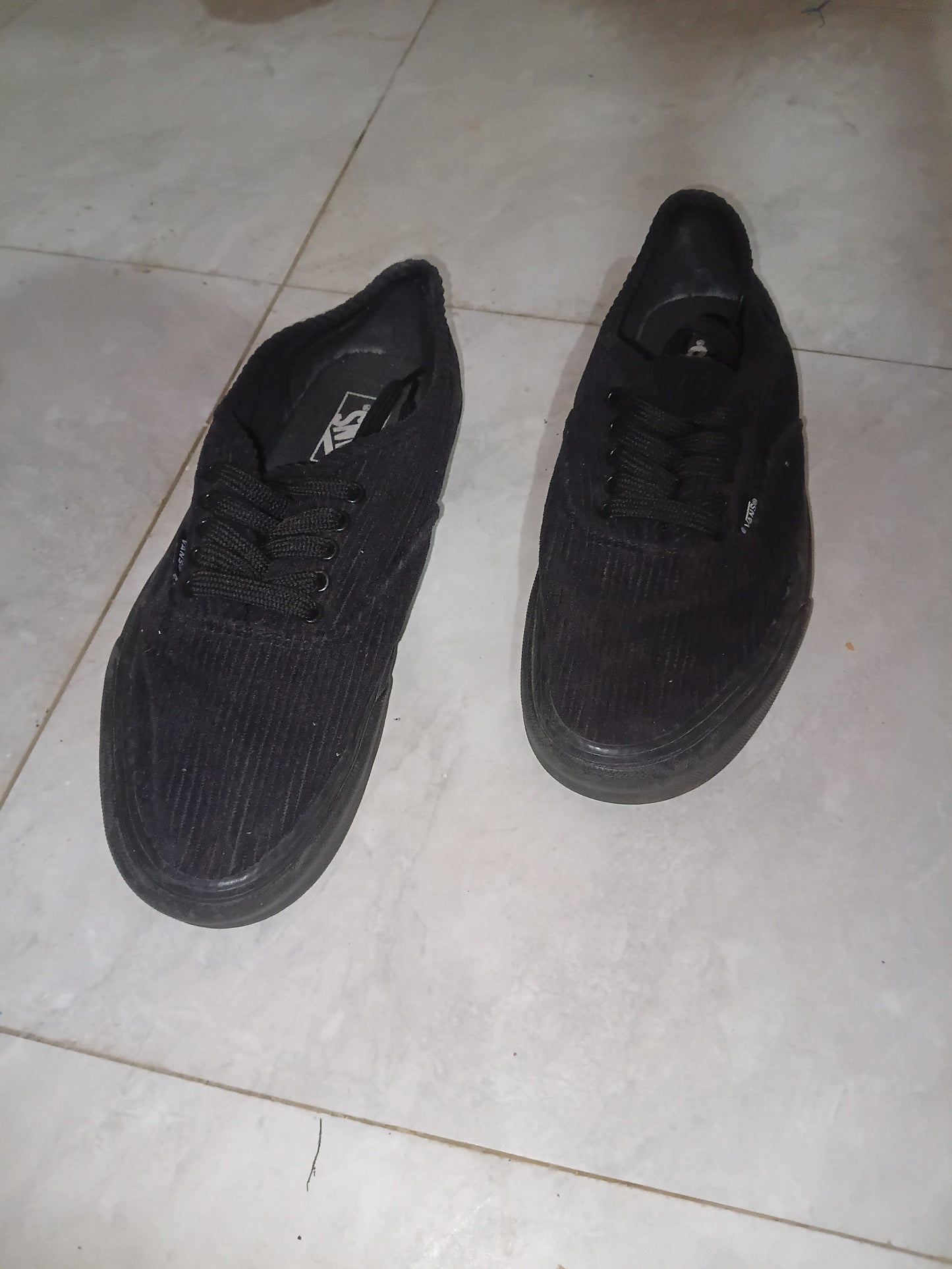 Triple Black Vans Authentic Low Top — Size 44