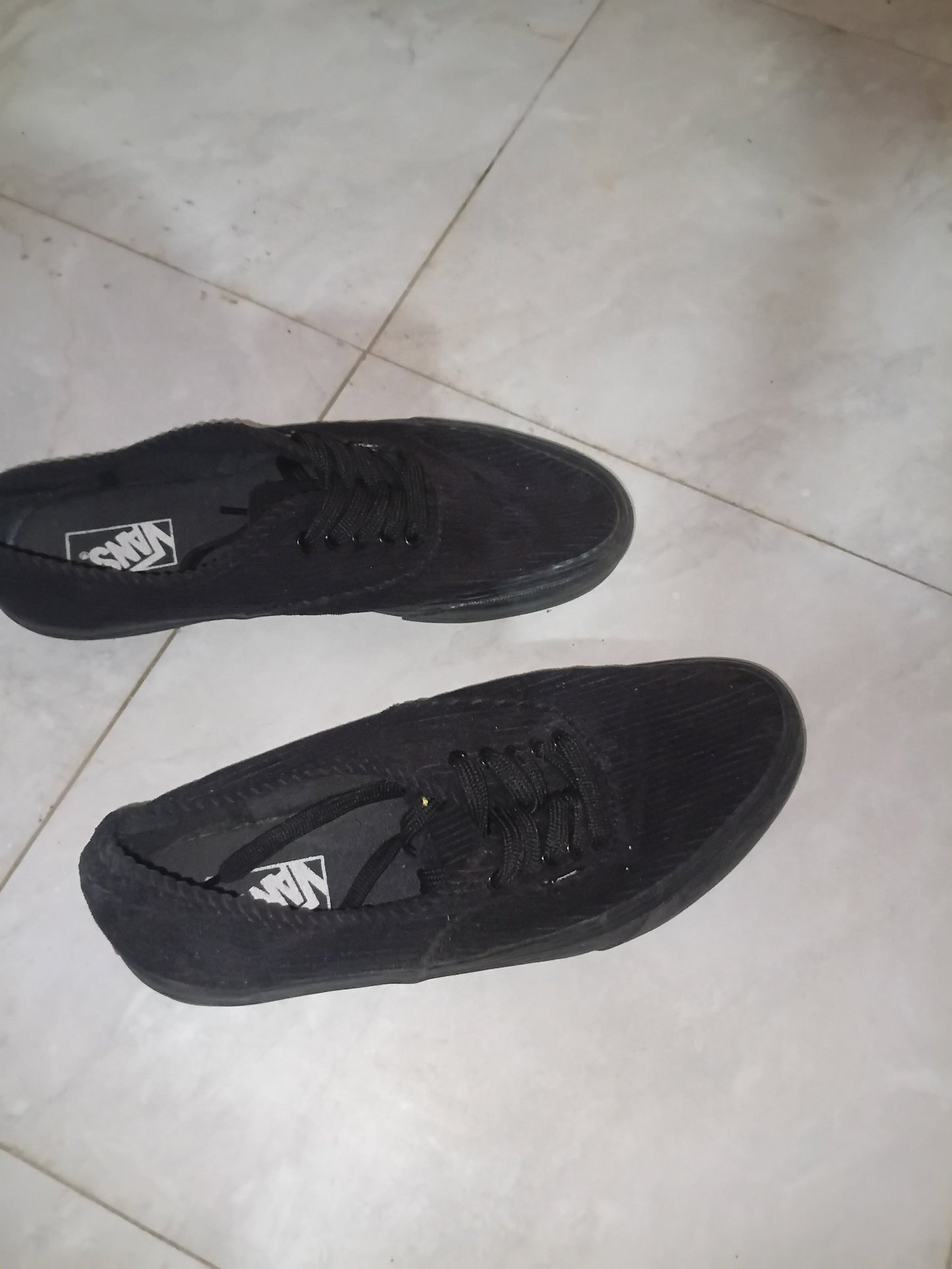 Triple Black Vans Authentic Low Top — Size 44